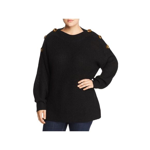 ALISON ANDREWS Womens Knit Button Pullover Long Sleeve Tunic Sweater - Picture 1 of 3